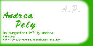 andrea pely business card